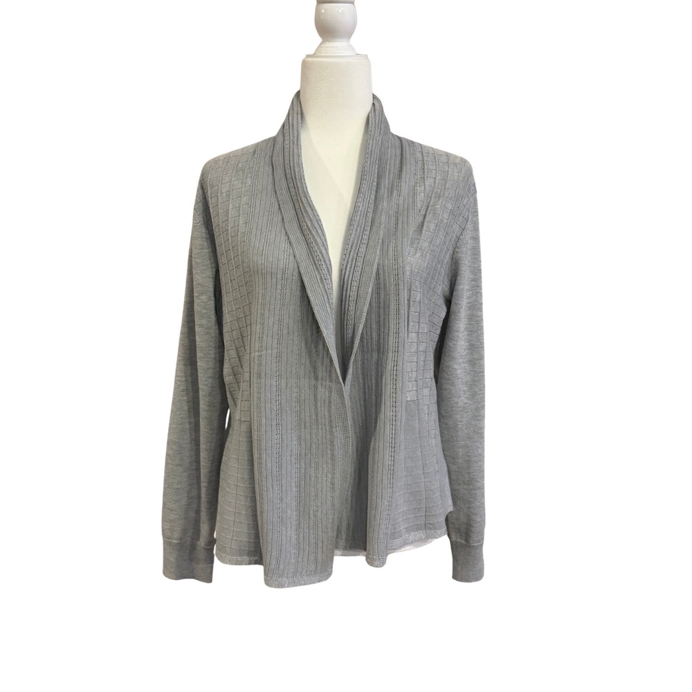Chic Gray Women's Cardigan Sweater